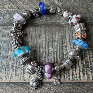 Vintage Pandora Retired 20 Charm Bracelet